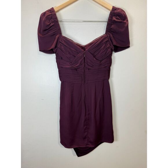 Self Portrait Women's AW22-147 Size 2 Purple Iris Stretch Crepe Mini Dress - Picture 3 of 6